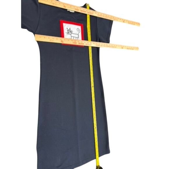 "POG" MADE IN USA Vtg Y2k Cat Art Dress SZ M Whimsical Lagenlook Signed PLZ READ - Picture 10 of 13